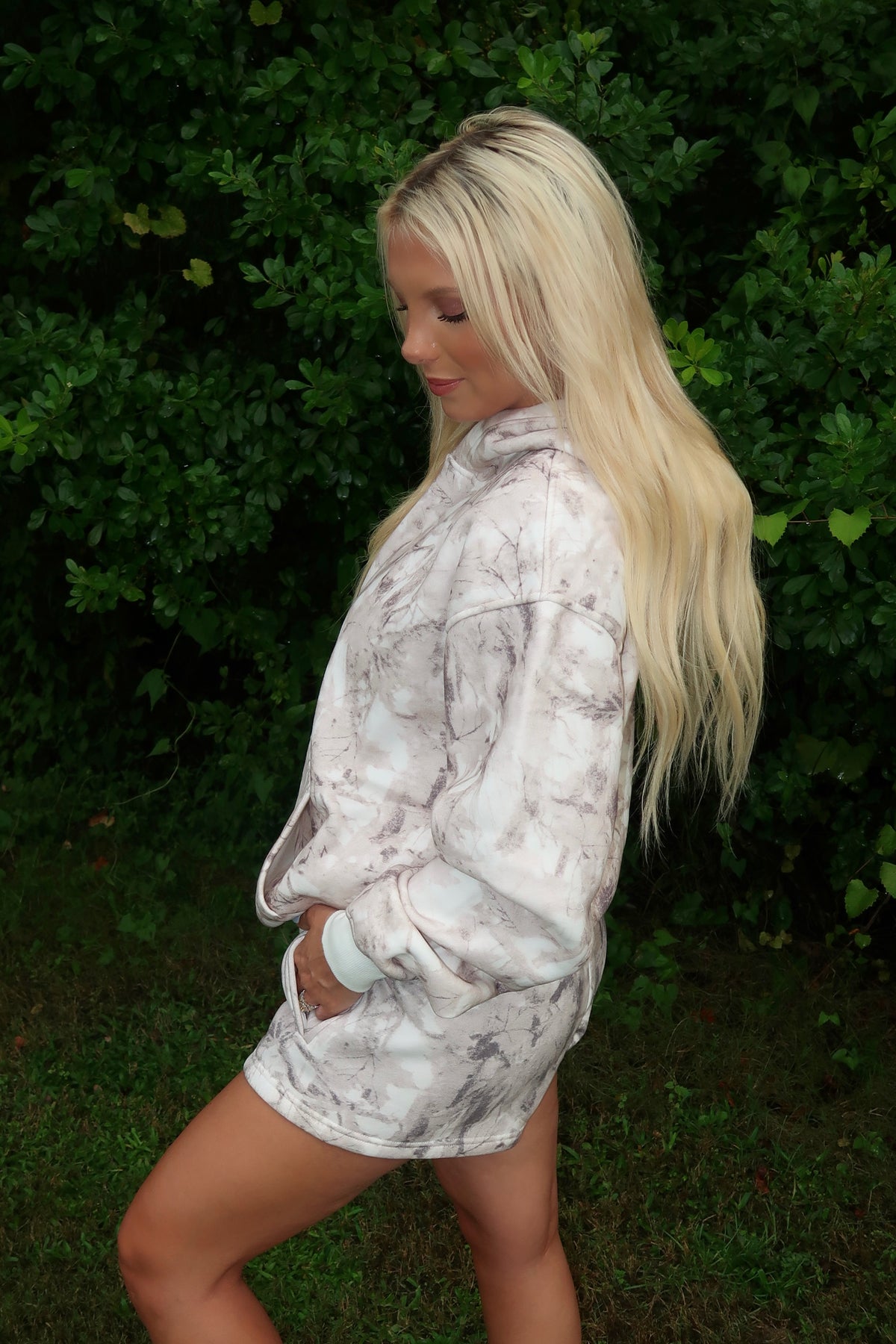 Light Wood Camo Cloud Hoodie & Short Set