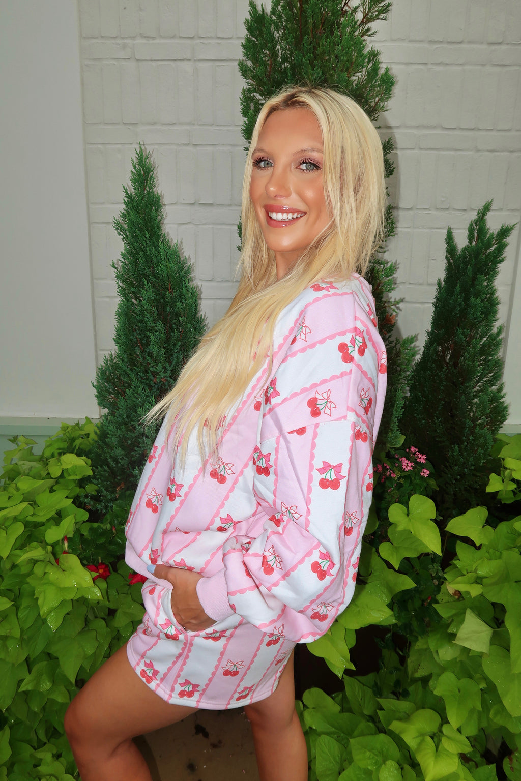 Cherry Bows Fleece Terry Set