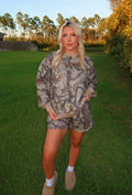 Forest Camo Cloud Fleece Crewneck & Short Set