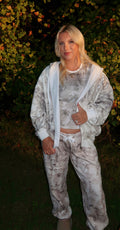 Light Wood Camo Cloud Oversized Zip Up & Joggers Set