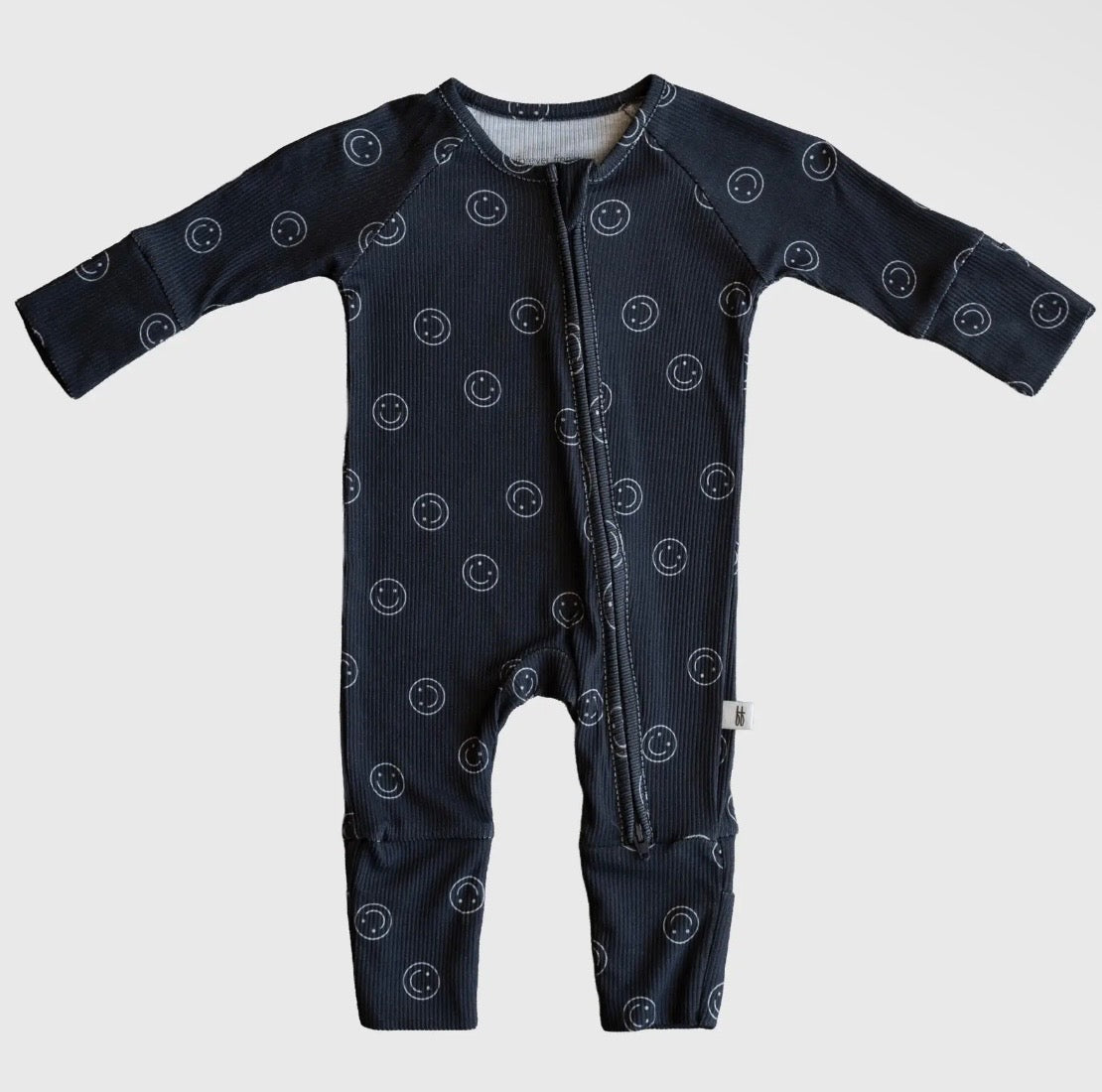 Smiley Ribbed Bamboo Matching Onesie