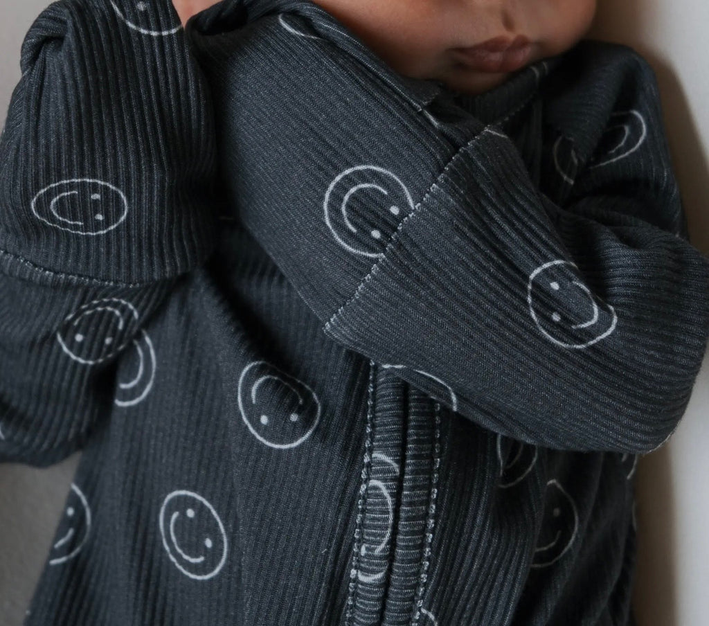 Smiley Ribbed Bamboo Matching Onesie