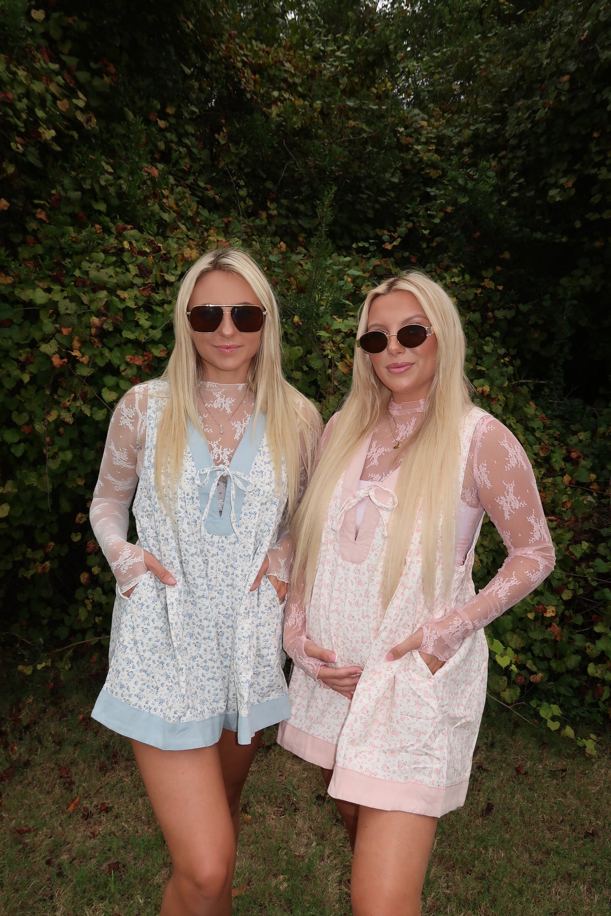 Pleated Floral Romper & Lace Undershirt
