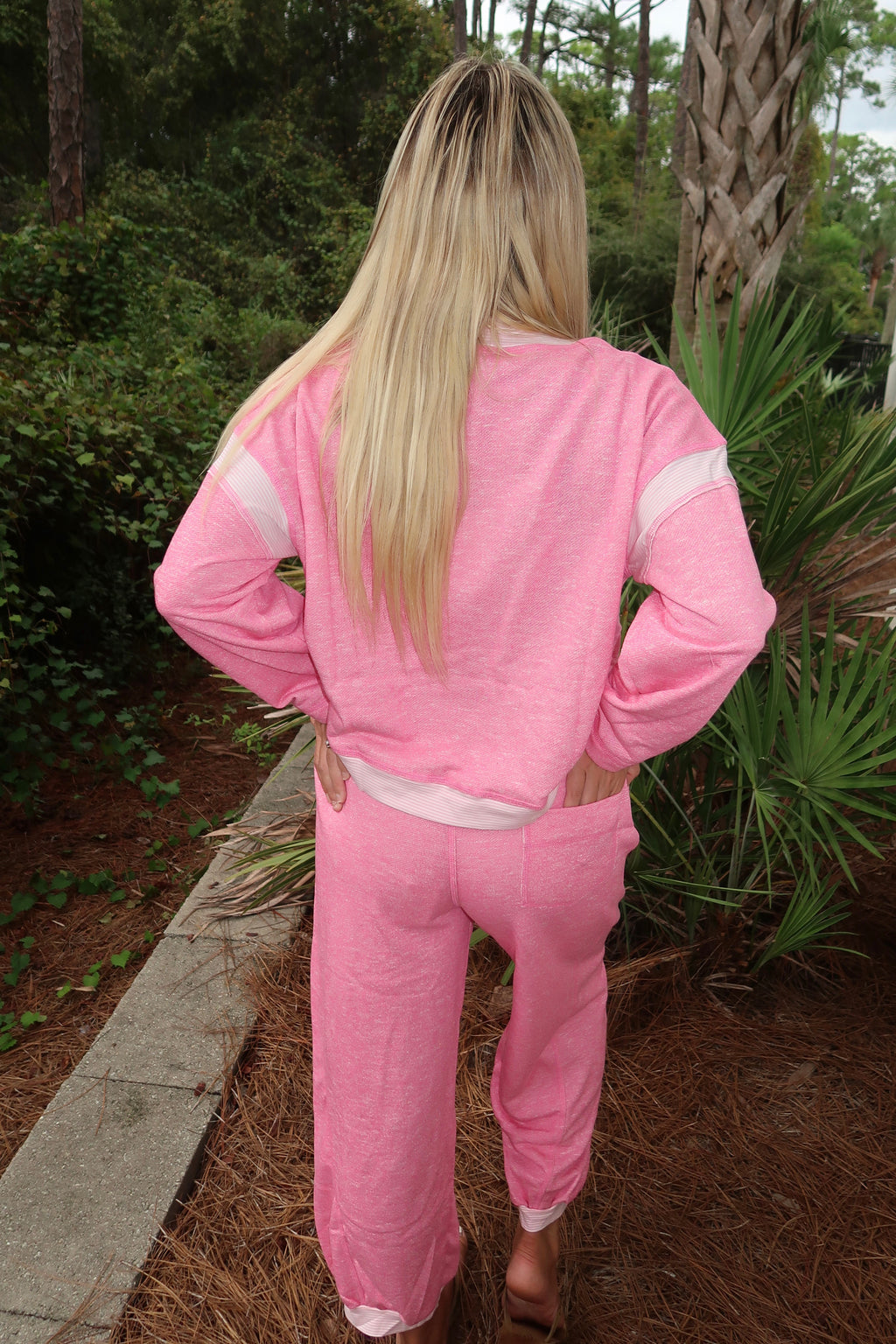 Contrast Striped Lounge Set