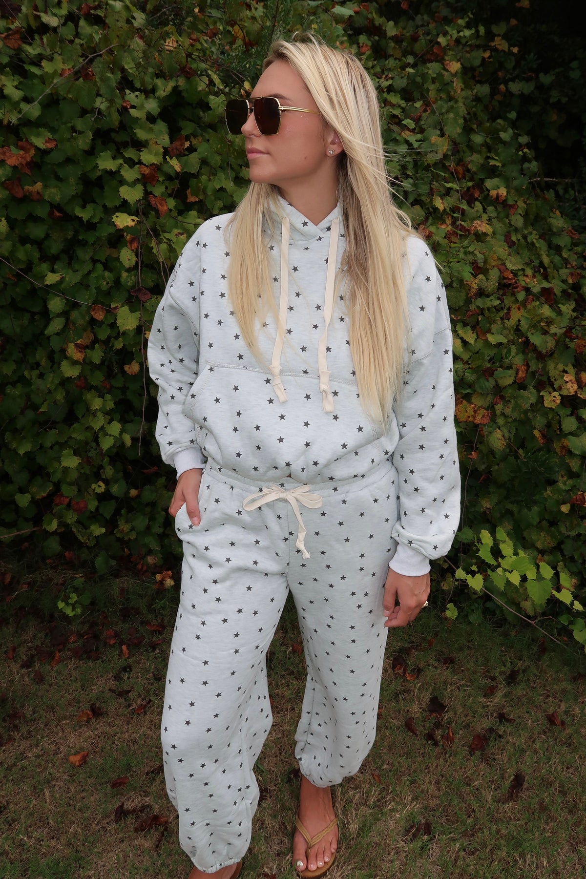 Star Printed Hoodie & Jogger Set