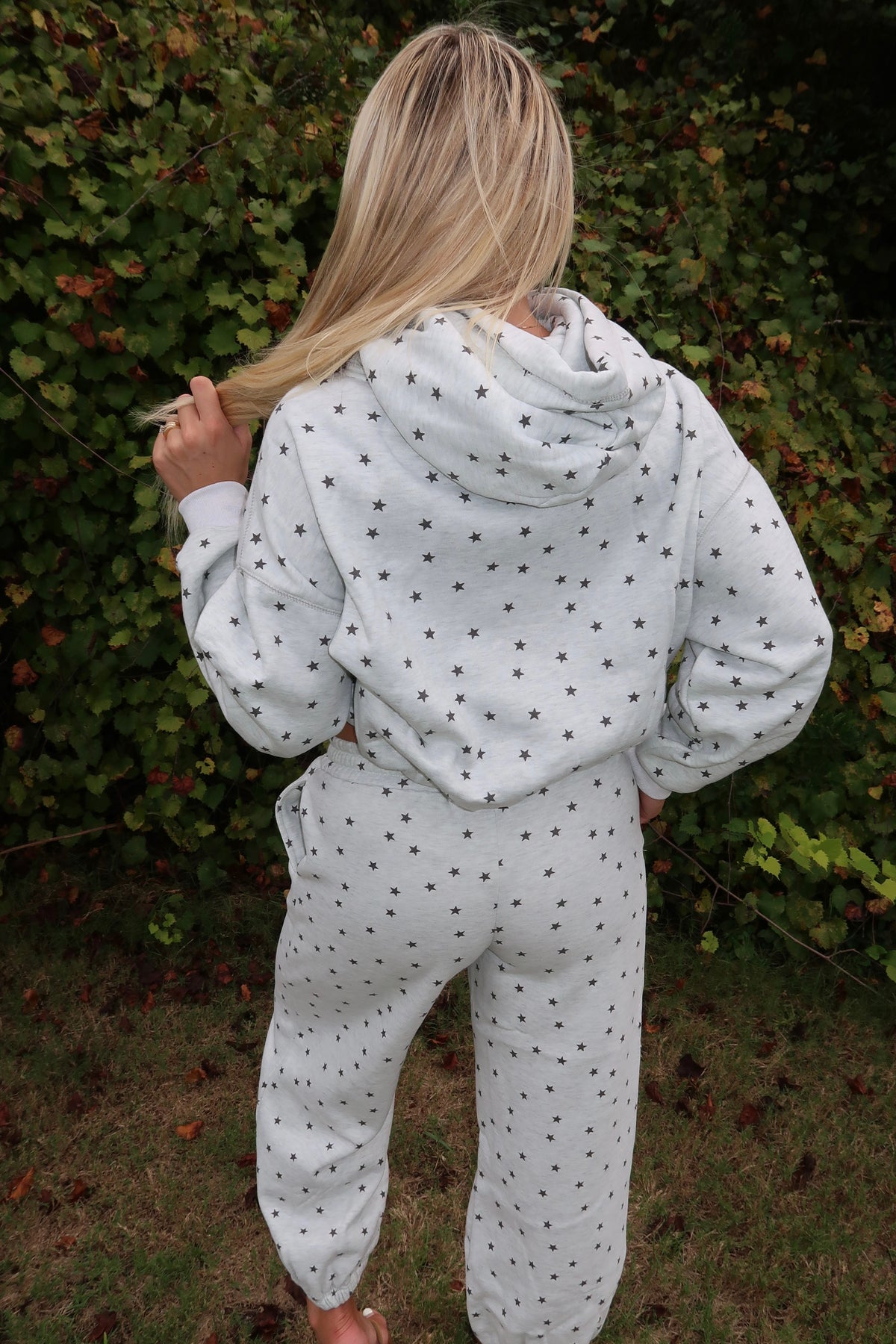 Star Printed Hoodie & Jogger Set